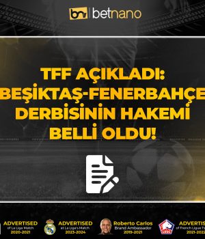 TFF açıkladı Fenerbahçe Beşiktaş maçının hakemi belli oldu!